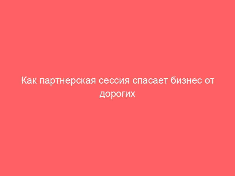 Как партнерская сессия спасает бизнес от дорогих конфликтов