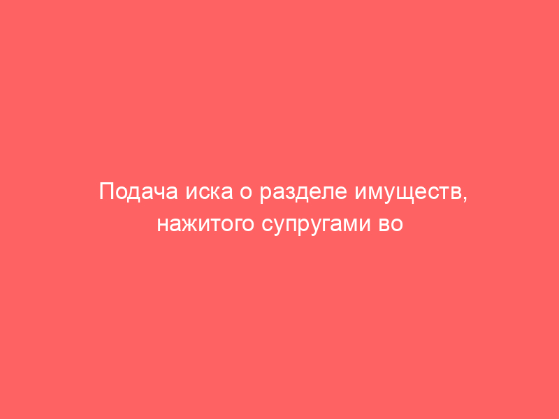Подача иска о разделе имуществ, нажитого супругами во время брака: основные положения о подсудности и новое в судебной практике